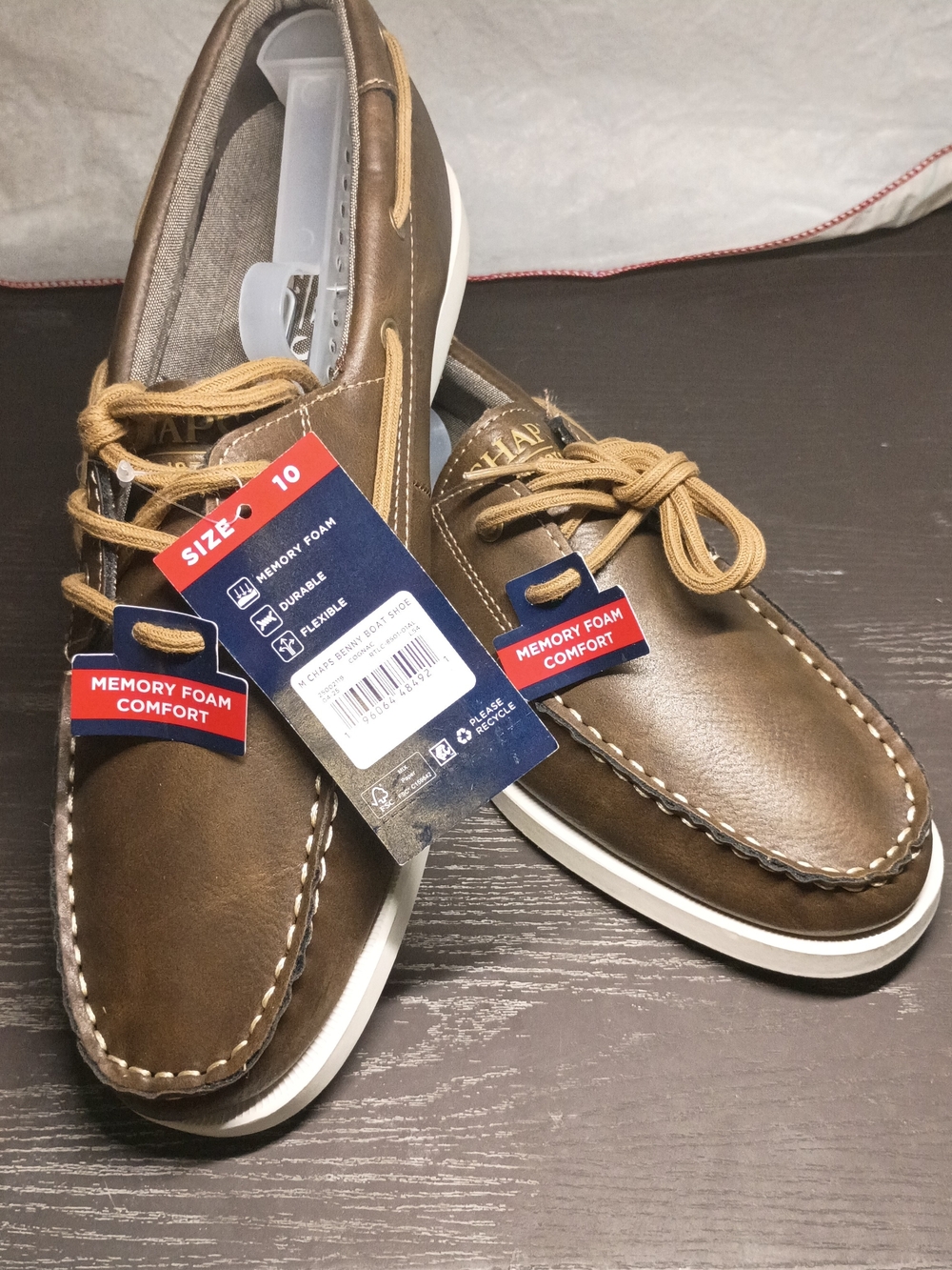 Chaps Brown Boat Shoes. NWT.  Mens 10. Waterproof Uppers!!